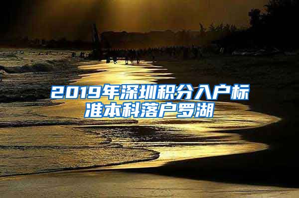 2019年深圳积分入户标准本科落户罗湖