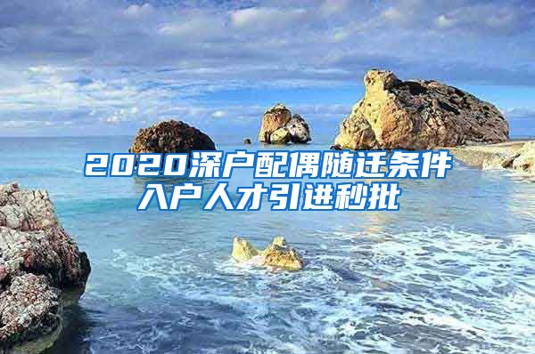 2020深户配偶随迁条件入户人才引进秒批