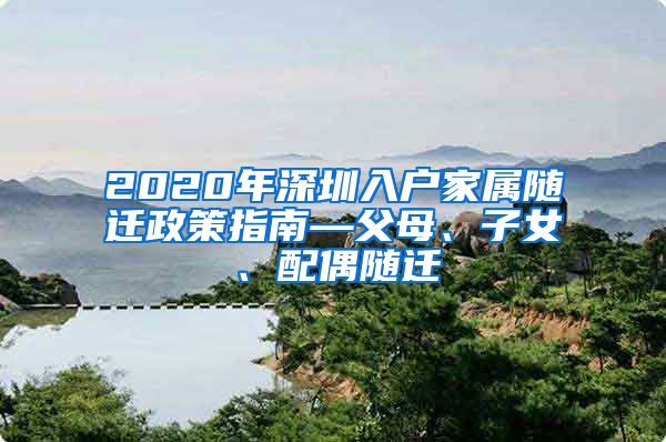 2020年深圳入户家属随迁政策指南—父母、子女、配偶随迁