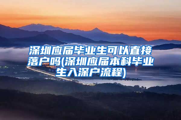 深圳应届毕业生可以直接落户吗(深圳应届本科毕业生入深户流程)