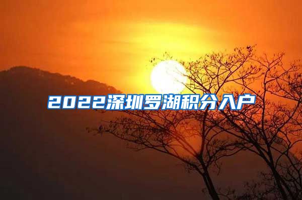 2022深圳罗湖积分入户