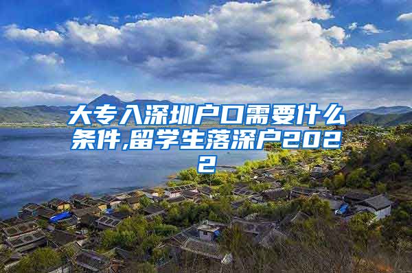 大专入深圳户口需要什么条件,留学生落深户2022