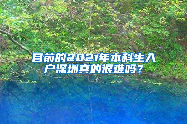 目前的2021年本科生入户深圳真的很难吗？