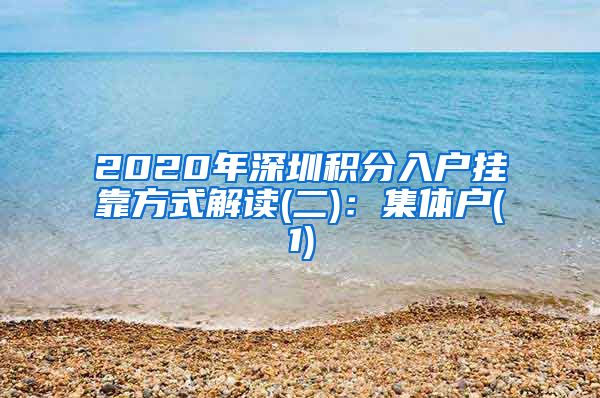 2020年深圳积分入户挂靠方式解读(二)：集体户(1)