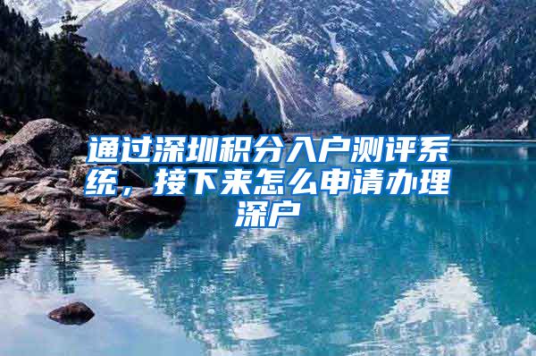 通过深圳积分入户测评系统，接下来怎么申请办理深户