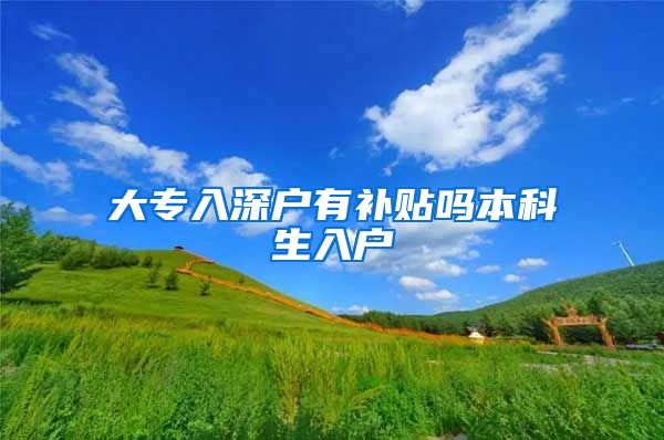 大专入深户有补贴吗本科生入户