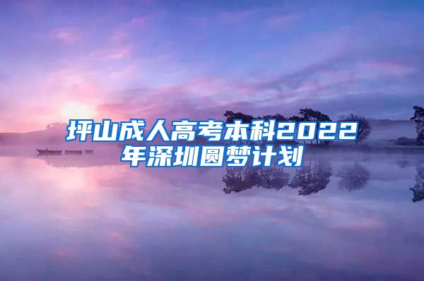 坪山成人高考本科2022年深圳圆梦计划