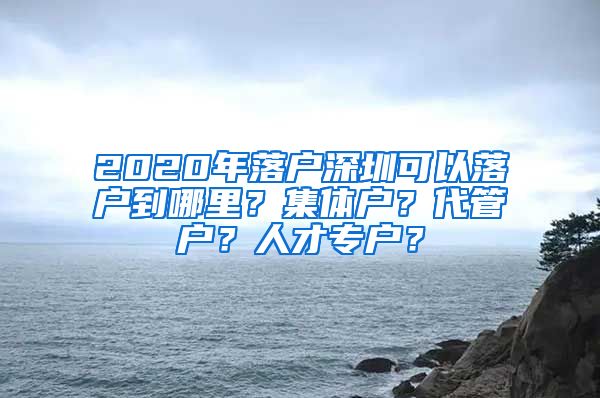 2020年落户深圳可以落户到哪里？集体户？代管户？人才专户？