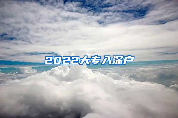 2022大专入深户