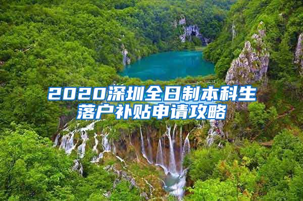 2020深圳全日制本科生落户补贴申请攻略