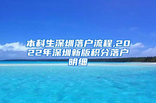 本科生深圳落户流程,2022年深圳新版积分落户明细