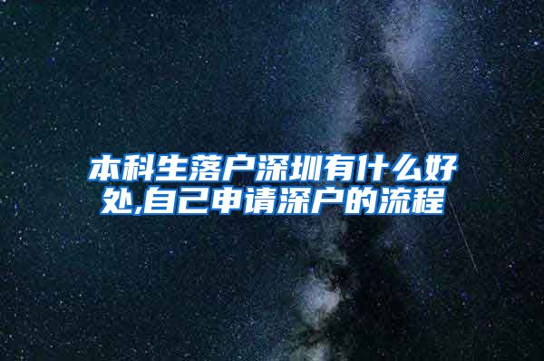 本科生落户深圳有什么好处,自己申请深户的流程