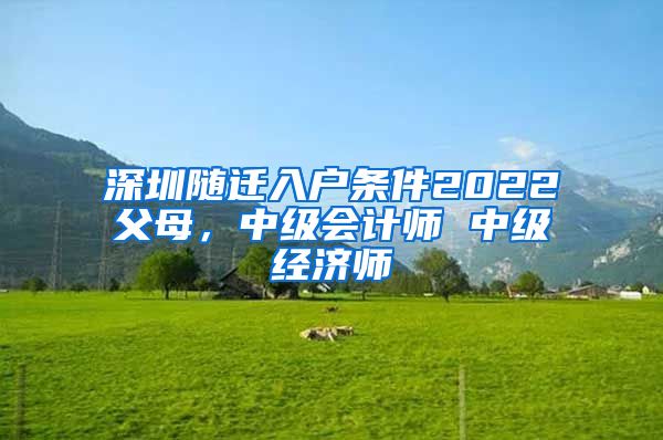 深圳随迁入户条件2022父母，中级会计师 中级经济师