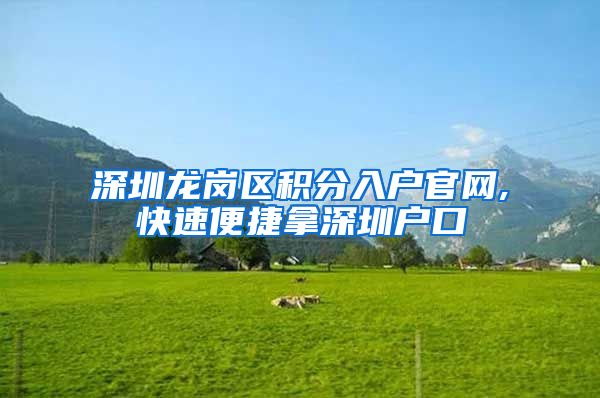 深圳龙岗区积分入户官网,快速便捷拿深圳户口