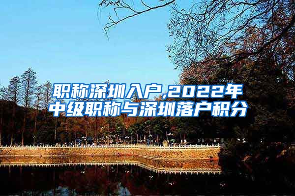 职称深圳入户,2022年中级职称与深圳落户积分