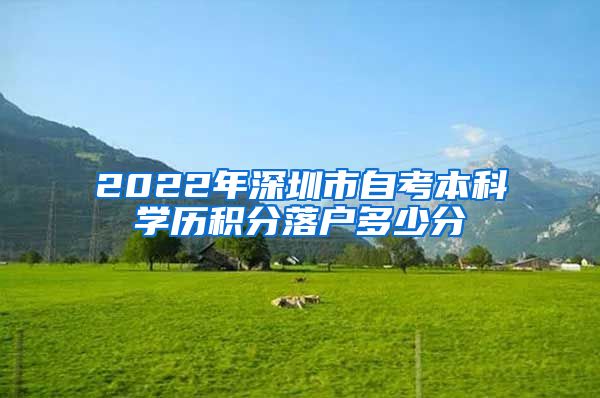 2022年深圳市自考本科学历积分落户多少分