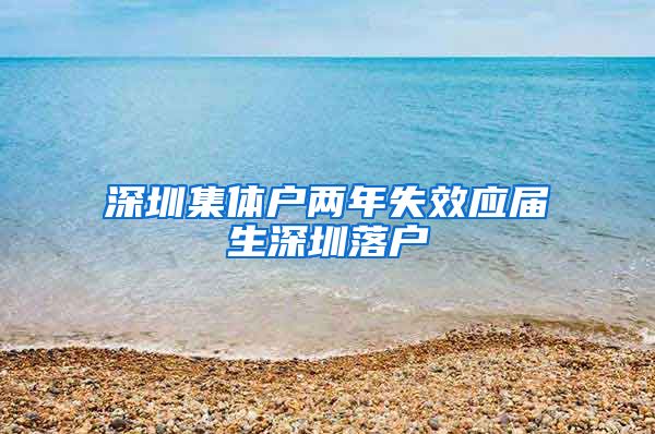 深圳集体户两年失效应届生深圳落户