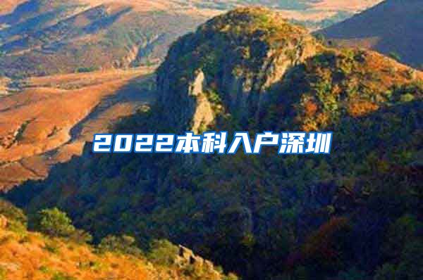 2022本科入户深圳