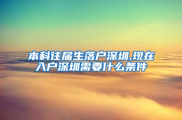 本科往届生落户深圳,现在入户深圳需要什么条件