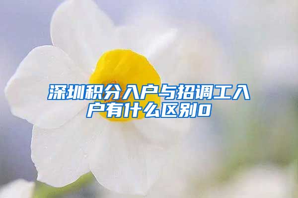 深圳积分入户与招调工入户有什么区别0