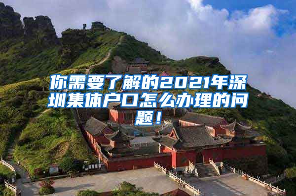 你需要了解的2021年深圳集体户口怎么办理的问题！