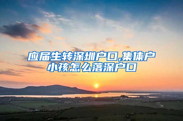 应届生转深圳户口,集体户小孩怎么落深户口