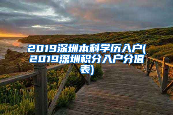 2019深圳本科学历入户(2019深圳积分入户分值表)