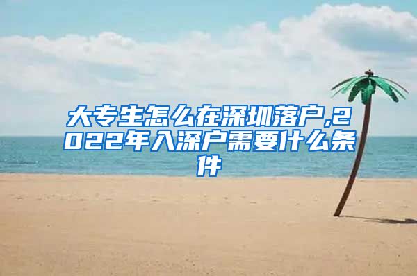 大专生怎么在深圳落户,2022年入深户需要什么条件