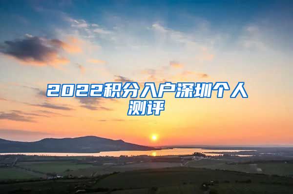 2022积分入户深圳个人测评