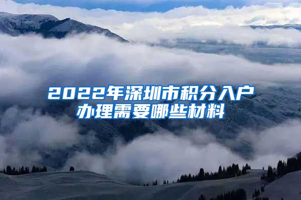 2022年深圳市积分入户办理需要哪些材料