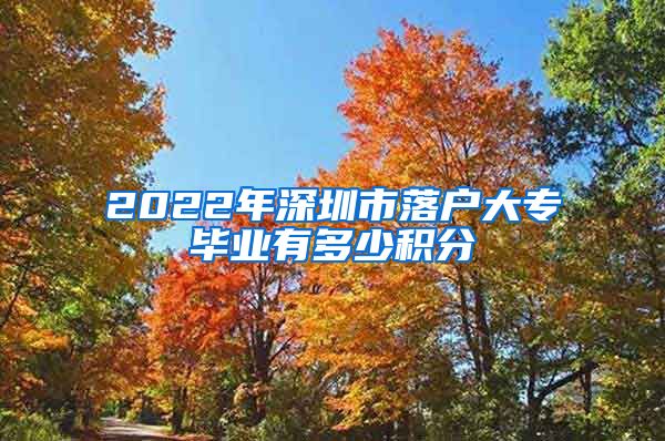 2022年深圳市落户大专毕业有多少积分