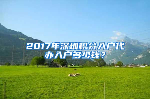 2017年深圳积分入户代办入户多少钱？