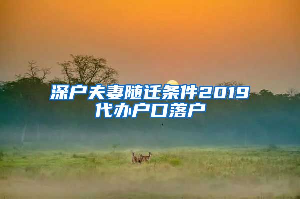 深户夫妻随迁条件2019代办户口落户