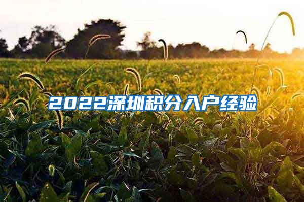 2022深圳积分入户经验