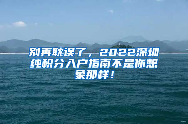 别再耽误了，2022深圳纯积分入户指南不是你想象那样！