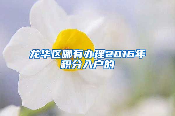 龙华区哪有办理2016年积分入户的