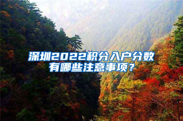 深圳2022积分入户分数有哪些注意事项？