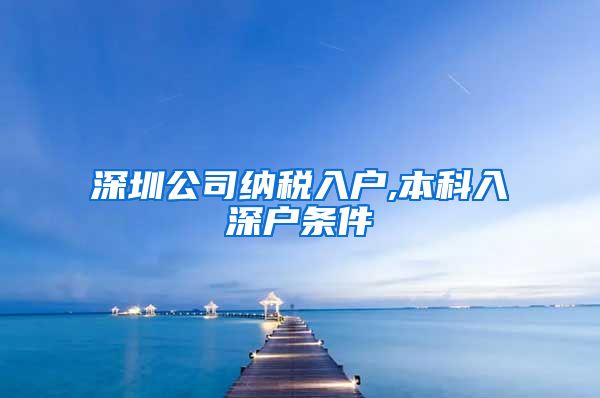 深圳公司纳税入户,本科入深户条件