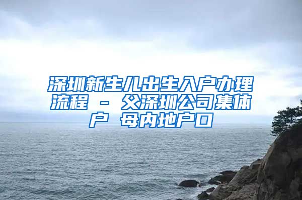 深圳新生儿出生入户办理流程 - 父深圳公司集体户 母内地户口