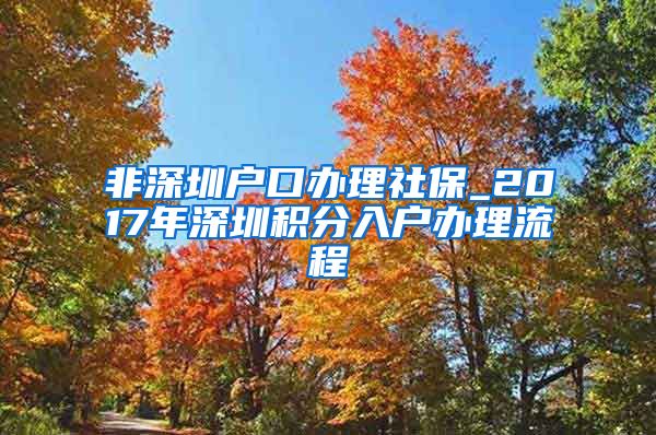 非深圳户口办理社保_2017年深圳积分入户办理流程