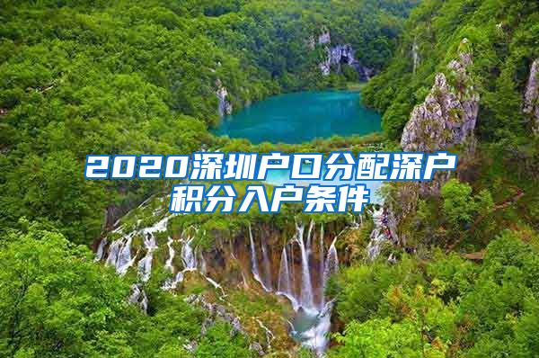 2020深圳户口分配深户积分入户条件