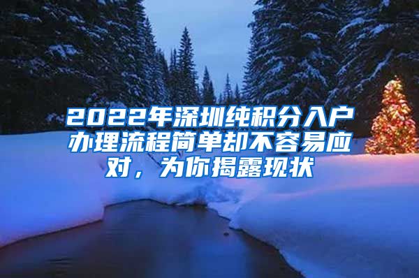 2022年深圳纯积分入户办理流程简单却不容易应对，为你揭露现状