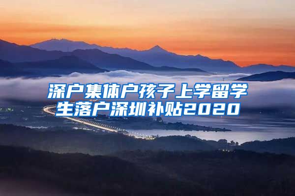 深户集体户孩子上学留学生落户深圳补贴2020