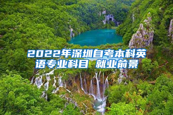 2022年深圳自考本科英语专业科目 就业前景