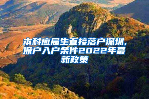 本科应届生直接落户深圳,深户入户条件2022年蕞新政策