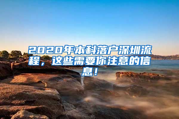 2020年本科落户深圳流程，这些需要你注意的信息！