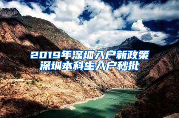 2019年深圳入户新政策深圳本科生入户秒批