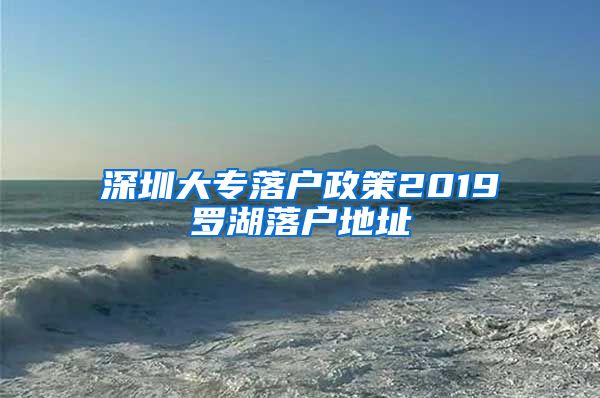 深圳大专落户政策2019罗湖落户地址