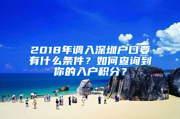 2018年调入深圳户口要有什么条件？如何查询到你的入户积分？