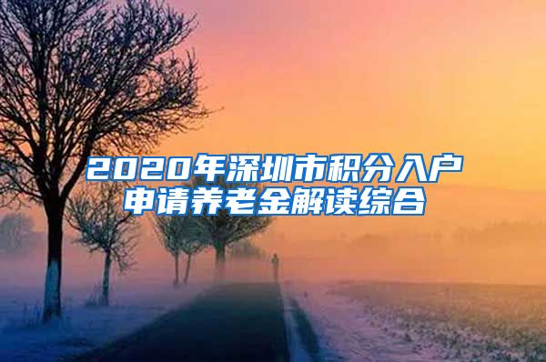 2020年深圳市积分入户申请养老金解读综合